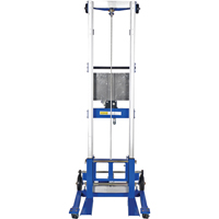Vestil A-LIFT-S-EHP Fork Lift Stacker, Hand Winch Operated, 350 lbs. Capacity, 122" Max Lift