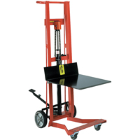 Wesco 260009 Hydraulic Platform Lift Stacker, Foot Pump Operated, 750 lbs. Capacity, 54" Max Lift