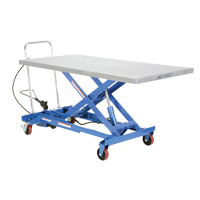 Vestil AIR-1000-LD Pneumatic Hydraulic Scissor Lift Table, Steel, 63" L x 31-1/2" W, 1000 lbs. Cap.