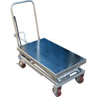 Vestil AIR-800-D-PSS Pneumatic Hydraulic Scissor Lift Table, Stainless Steel, 35-1/2" L x 20" W, 800 lbs. Cap.