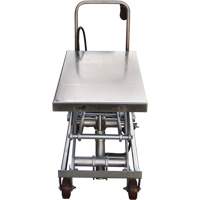 Vestil AIR-800-D-PSS Pneumatic Hydraulic Scissor Lift Table, Stainless Steel, 35-1/2" L x 20" W, 800 lbs. Cap.