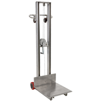 Vestil ALLW-2020-FW Platform Lift Stacker, Hand Winch Operated, 400 lbs. Capacity, 58" Max Lift