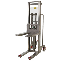 Vestil HYD-10-DA-SS Hefti-Lift Load Stacker, Foot Pump Operated, 880 lbs. Capacity, 59" Max Lift