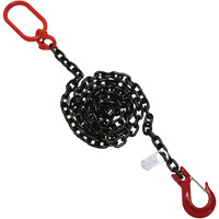 Vanguard Steel SOS801260 Chain Sling, Grade 80 Chain, Single Legs, Oblong & Slip Hooks, 1/2" x 5'