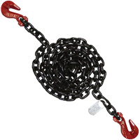 Chain Sling, Grade 100 Chain, Single Legs, Grab & Grab Hooks, 3/8" x 10'  LV801 | TENAQUIP