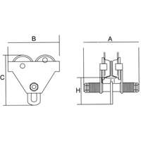 KLETON LW555 Chariot r&eacute;glable avec plaques de s&eacute;curit&eacute;, 6000 lb (3 tonnes)
