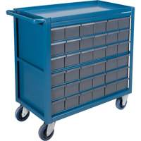 KLETON MA247 Drawer Shelf Cart, 1200 lbs. Capacity, Steel, 18" x W, 35" x H, 36" D, Rubber Wheels, All-Welded, 36 Drawers