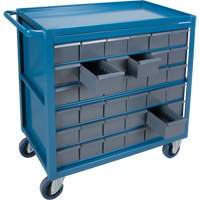 KLETON MA247 Drawer Shelf Cart, 1200 lbs. Capacity, Steel, 18" x W, 35" x H, 36" D, Rubber Wheels, All-Welded, 36 Drawers