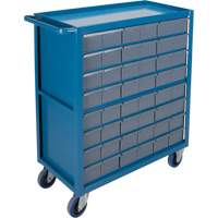 Drawer Shelf Cart, 1200 lbs. Capacity, Steel, 18" x W, 35" x H, 36" D, Rubber Wheels, All-Welded, 48 Drawers MA248 | TENAQUIP