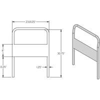 KLETON MB220 Poign&eacute;e chrom&eacute;e de 24" pour chariot &agrave; plateforme