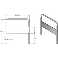 KLETON MB223 Poign&eacute;e chrom&eacute;e de 30" pour chariot &agrave; plateforme