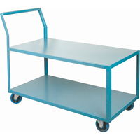 KLETON MB429 Heavy-Duty Low Profile Shop Carts, 2 Tiers, 24" W x 48" D x 40" H, 1200 lbs. Cap.