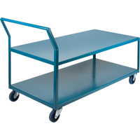 Heavy-Duty Low Profile Shop Carts, 2 Tiers, 30" W x 60" D x 40" H, 1200 lbs. Cap. MB434 | TENAQUIP