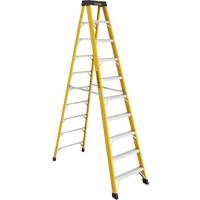 Featherlite 6410 Industrial Heavy-Duty Stepladders (6400 Series), 10', Fibreglass, 300 lbs. Capacity, Type 1A