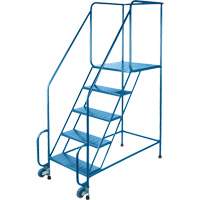 Tilt-N-Roll Ladders, Steel, 6 Steps, 22" Wide, 24" D x 56" H Top Step MD606 | TENAQUIP