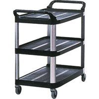 Rubbermaid FG409100BLA Chariot utilitaire, 3 tiers, 20" x 37" x 33-5/8", Capacit&eacute; 300 lb