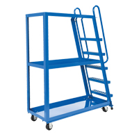 Vestil SPS-HF-2252 Stock Picking Cart, Steel, 21-7/8" W x 56-1/8" D, 3 Shelves, 1000 lbs. Capacity