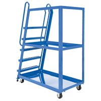 Vestil SPS-HF-2852 Stock Picking Cart, Steel, 27-7/8" W x 56-1/8" D, 3 Shelves, 1000 lbs. Capacity