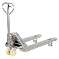 Vestil PM5-2748-SFF Pallet Truck, Stainless Steel, 48" L x 27" W, 5500 lbs. Capacity