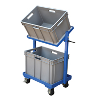 Stock Cart, Steel, 30-11/16" W x 19-1/4" D, 2 Shelves, 200 lbs. Capacity  MH046 | TENAQUIP