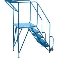 Mechanics/Maintenance Rolling Ladder, Steel, 5 Steps, 47" Platform Height MH214 | TENAQUIP