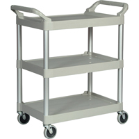 Rubbermaid FG342488PLAT Chariot utilitaire &agrave; usage l&eacute;ger, 3 tiers, 19" x 38" x 34", Capacit&eacute; 200 lb