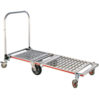 Magliner MT1TA Six Wheel Folding Platform Truck, Aluminum, 1550 lbs., 61-7/8" L x 23-1/4" W, 39" High