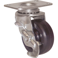 Roulette à usage général, Pivotant avec frein, 2" (51 mm), Caoutchouc, 80 lb (36 kg)  MH314 | TENAQUIP