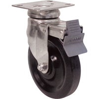 General Purpose Caster, Swivel with Brake, 5" (127 mm), Urethane, 300 lbs. (136 kg.)  MH475 | TENAQUIP