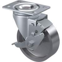 Algood S5043-A27D-SS-TLB General Purpose Caster, Swivel with Brake, 4" (101.6 mm), Steel, 300 lbs. (136 kg.)