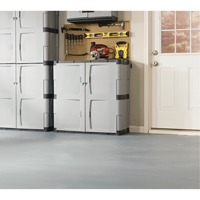 Rubbermaid Home FG708500MICHR Heavy-Duty Cabinet, Plastic, 37" H x 36" W x 18" D, Mica and Charcoal