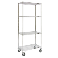 Wire Shelf Cart, Chrome Plated, 60" x 69" x 24", 800 lbs. Capacity RL605 | TENAQUIP