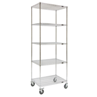 KLETON MJ534 Wire Shelf Cart, Chrome Plated, 48" x 92" x 18", 800 lbs. Capacity