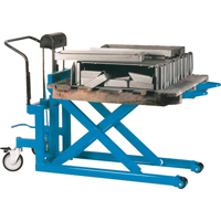 Bishamon LV-10W Hydraulic Skid Scissor Lift/Table, 42-1/2" L x 27" W, Steel, 1000 lbs. Capacity