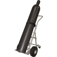 Justrite 35006 Four-Wheel Cylinder Hand Trucks, Pneumatic Wheels, 10" W x 8" L Base, 1000 lbs.