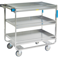 Chariots avec barres de retenue, 3 Tiers, 23" la x 37-1/4" h x 38-5/8" p, Capacité 700 lb  MK977 | TENAQUIP