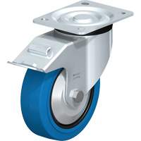 Blickle L-POEV 160R-FI-SB-FA Blue Caster, Swivel with Brake, 6" (152.4 mm), Rubber, 770 lbs. (349 kg.)