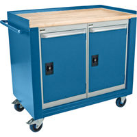 KLETON ML325 Industrial Duty Mobile Service Workbenches, Wood Surface