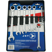 JET 700164 Jeu de cl&eacute;s longues RCWS-7M, Combinaison &agrave; cliquet, 7 morceaux, M&eacute;trique