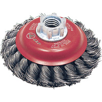 JET 554305 Brosse conique &agrave; fils torsad&eacute;s BK420T, Dia. 4", Fils 0,02", Arbre 5/8"-11, Acier