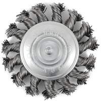 JET 553792 Shaft Mounted Knot Twisted Radial Brush, 3" Dia., 0.02" Fill, 1/4" Arbor, Stainless Steel