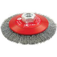 JET 554115 High-Performance Bevel Crimped Conical Brush, 4-1/2" Dia., 0.014" Fill, 5/8"-11 Arbor, Steel