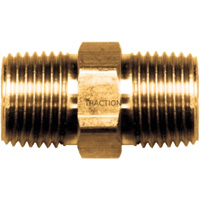 Hex Nipple, Brass, 3/8" x 1/4", NPT x NPT  MLM196 | TENAQUIP