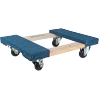 Carpeted Ends Hardwood Dolly, Wood Frame, 18" W x 24" L, 1000 lbs. Capacity MN202 | TENAQUIP