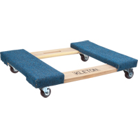 Carpeted Ends Hardwood Dolly, Wood Frame, 18" W x 24" L, 1600 lbs. Capacity MN208 | TENAQUIP