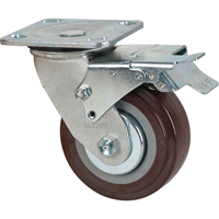 KLETON MN265 Roulette, Pivotant avec frein, 5" (127 mm), Polyur&eacute;thane, 650 lb (294 kg)