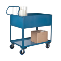 KLETON MN394 Chariots de service &agrave; bordure profonde, 2 Tiers, 24" la x 47" h x 36" p, Capacit&eacute; 1200 lb
