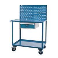KLETON MN396 Chariots de service mobiles, 2 Tiers, 24" la x 57" h x 40" p, Capacit&eacute; 1200 lb