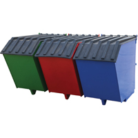 Vestil ENVIR-BIN Basculeur de recyclage &agrave; trois bacs, Acier, 1-1/2 vg³, Vert, rouge et bleu