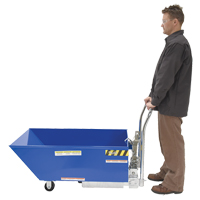 Vestil HOP-LP-N Basculeur &agrave; profil bas pour pi&egrave;ces, Acier, 1/2 vg³, Bleu